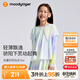 moodytiger【仙女家族】女童T恤輕薄涼感夏兒童防曬衣長(cháng)袖假兩件上衣親子裝 幻彩鳴青【仙女T】 160 cm