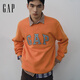 GAP男女裝春款logo碳素磨毛圓領(lǐng)套頭衛衣788240 橙色 M (170/92A) 亞洲尺碼