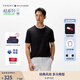 TOMMY HILFIGER【輕柔感】男裝純棉商務(wù)休閑通勤小繡標純色打底圓領(lǐng)短袖上衣T恤 【A560】黑色083 M (推薦：135-150斤)
