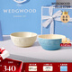 WEDGWOOD[結(jié)婚禮物]歡愉假日米飯碗藍(lán)色白色2個飯碗陶瓷餐具15cm碗盤餐具