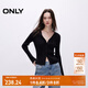 ONLY秋季簡約百搭高級感V領(lǐng)修身顯瘦針織衫女|12433B005 H1Z 黑色 M