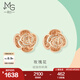 周生生七夕禮物 18K玫瑰金玫瑰金彩金薄荷系列耳釘耳飾女 92074E 定價