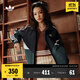 adidas經(jīng)典寬松運動(dòng)夾克外套男女春季阿迪達斯官方三葉草 黑色/綠色/白色   M