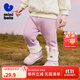迷你巴拉女童冬新款褲子萌趣可愛(ài)彈力長(cháng)褲【打底褲】 紫紅60211 90 cm