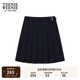 Teenie Weenie小熊女裝簡約夏季A字半身裙百褶裙短裙學(xué)院風(fēng)休閑時髦 藏青色 XS (155)