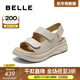 百麗（Belle）簡(jiǎn)約休閑勃肯鞋女商場(chǎng)同款厚底舒適涼鞋D9J2DBL5 米色 38 (240mm)