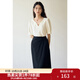 獨(dú)束大碼女裝設(shè)計(jì)感V領(lǐng)雪紡衫女夏裝新款微胖mm正肩寬松顯瘦上衣 月光白 L (尺碼：2)