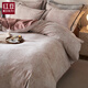 紅豆家紡全棉純棉三層紗色織床上四件套家用床單被套親膚床笠被罩床上用品 神秘塔羅-淺咖【親膚細膩】 1.8m 床單款 四件套-被套200*230cm