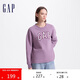 GAP女裝秋冬時尚碳素磨毛字母大logo抓絨衛(wèi)衣休閑上衣634496