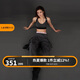 Monster Guardians運(yùn)動(dòng)褲女 寬松透氣休閑長(zhǎng)褲可外翻腰帶戶(hù)外撞色工裝褲 深灰色  S