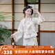 清水溪漢初宋韻花鳥(niǎo) 清水溪漢初原創(chuàng  )設計國風(fēng)旗袍女新中式重工刺繡改良馬甲 米杏色馬甲 預售15天 M