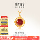 明牌珠寶足金黃金繆斯紅色琺瑯圓形吊墜項墜掛件AFC0725工費450 足金古典吊墜 約3.01克