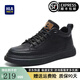 海瀾之家（HLA）男鞋秋冬新款板鞋男商務(wù)休閑皮鞋男一腳蹬輕便保暖時(shí)尚運動(dòng)鞋子男 黑色 【中幫款】 42 (260mm)