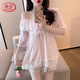 浪莎性感睡衣女春夏季帶胸墊2025年新款時(shí)尚網(wǎng)紗薄款可愛(ài)家居服套裝 粉色短褲+上衣 3XL 建議150-170斤
