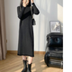 妙奕嘉裙子秋冬長(cháng)袖針織連衣裙小香風(fēng)2025新款氣質(zhì)打底長(cháng)裙毛衣裙高級感 半高領(lǐng)流蘇針織長(cháng)袖長(cháng)裙【黑色】 均碼 【建議80-140斤】