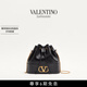 華倫天奴VALENTINO女士 VLOGO SIGNATURE 迷你羊皮水桶包 黑色 均碼