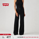 Levi's李維斯25年秋冬新款女士美式休閑318寬松塑形闊腿牛仔褲 黑色 建議拍大一碼 28 (30)