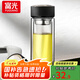 富光雙層玻璃杯水杯男女車(chē)載家用高硼硅玻璃杯泡茶杯帶茶隔玻璃杯子 黑色 500ml 雙層玻璃直杯
