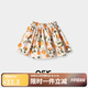 ASK JUNIOR女童褲子2025夏薄款小童花朵滿印大擺A型沙灘裙褲 花色 110