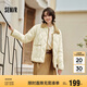 森馬（Semir）羽絨服女中長款輕薄拼接燈芯絨翻領(lǐng)2024冬季三防外套109724113004