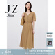 玖姿（JUZUI）商場同款優(yōu)雅輕盈肌理V領連衣裙女夏款JWEX50009 淺咖啡 L
