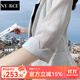 NY-RCE2025夏季棉麻小西裝外套女秋季薄款英倫風(fēng)休閑百搭壓麻小西服七分 白色(七分袖) M