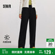 森馬（Semir）[商場(chǎng)同款]休閑褲女加絨長(zhǎng)褲簡(jiǎn)約冬2024仿呢闊腿褲101724127016A