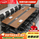 創(chuàng)圣辦公會議桌長桌現(xiàn)代簡約洽談培訓(xùn)桌椅組合6/8/10人長方形辦公桌