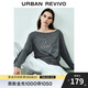 UR2025秋季新款女裝休閑高街感字母寬松長(cháng)袖T恤UWJ450114 中灰 (面料微透) M