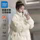 真維斯女裝冬季寬松慵懶風(fēng)立領(lǐng)上衣保暖PU皮棉服外套G2 米白色8118 M 170/88A