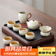 唐豐汝窯茶具整套帶茶盤功夫茶具套裝中式家用陶瓷泡茶壺蓋碗茶杯套裝
