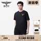 BOY LONDON【小logo】春夏情侶款簡(jiǎn)約休閑雙色針織短袖T恤N01916 黑色 L