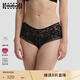Wolford 沃爾福特Lace蕾絲花卉網(wǎng)紗性感三角內褲女61434 7005 黑色 M