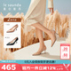 萊爾斯丹時尚優(yōu)雅通勤OL牛皮革方頭淺口高跟鞋女單鞋5T73001杏粉色BEP 38