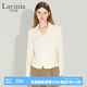 Lavinia Club拉維妮婭別致設(shè)計(jì)感收腰褶皺長(zhǎng)袖V領(lǐng)襯衫女秋新款通勤上衣 米色 165/88A