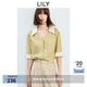 LILY2025夏新款莫代爾醋酸混紡V領(lǐng)泡泡袖上衣法式通勤襯衫外套女 308橄欖綠 S