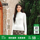森馬（Semir）長(zhǎng)袖T恤女半高領(lǐng)吸濕發(fā)熱抗菌2024冬緊身抓絨打底衫109724101001