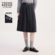 Teenie Weenie小熊女裝半身裙秋冬季知識分子風(fēng)刺繡中長(cháng)裙百褶裙 深灰色 L