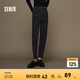 森馬（Semir）森柔牛仔牛仔褲女抓絨長褲冬季錐形褲顯瘦 牛仔水洗黑98201 160/66A/M