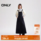 ONLY2025夏季新款復古做舊可調節背帶裙長(cháng)裙連衣裙女|125142044 J09 深牛仔灰色 M
