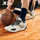 特步籃球鞋2025秋季新款男鞋耐磨防滑減震實(shí)戰籃球鞋975319120007 茶白色/黑 41