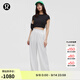lululemon丨Stretch Woven 女士腰部褶邊闊腿褲 LW5HTOA 白色 M