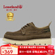 楓葉（leaveland）男鞋冬季新品英倫風(fēng)時(shí)尚大頭帆船鞋男耐磨防滑戶(hù)外休閑工裝鞋 棕色（皮鞋碼） 41