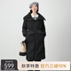 艾萊依羽絨服女仿羊羔毛領(lǐng)拼接長款時尚加厚過膝外套冬 炭黑165