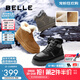 百麗戶(hù)外休閑雪地靴男款冬季加厚防寒保暖靴短筒棉靴東北靴A1751DD4 黑色 42 (260mm)