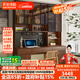 法詩(shī)韻定制橡木全實(shí)木書(shū)桌書(shū)架一體帶抽屜書(shū)柜中古風(fēng)兒童學(xué)習小戶(hù)型書(shū)桌 1.6米長(cháng)*2.0米高（四門(mén)書(shū)桌） ENF母嬰級環(huán)?？咕?8MM加厚橡木