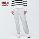 無印良品 MUJI 女式 緊密編織 褲 休閑褲女款春秋款衛(wèi)褲 BB2PNA4S 淺灰色 M(160/66A)