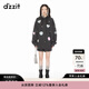 DZZIT地素毛圈布長袖連帽套頭衛(wèi)衣春季街頭酷颯感女 黑色 M