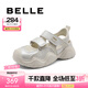 百麗（Belle）老爹運(yùn)動(dòng)涼鞋女透氣網(wǎng)面休閑涼鞋B1904BQ4 米白 35 (225mm)