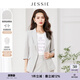 JESSIE氣質(zhì)翻駁領(lǐng)修身七分袖西裝外套女春夏新款 灰色 M